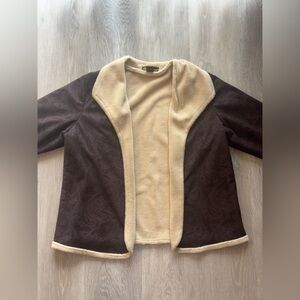 Mirasol Brown Paisley Print and Cream Fleece-Lined Cardigan jacket